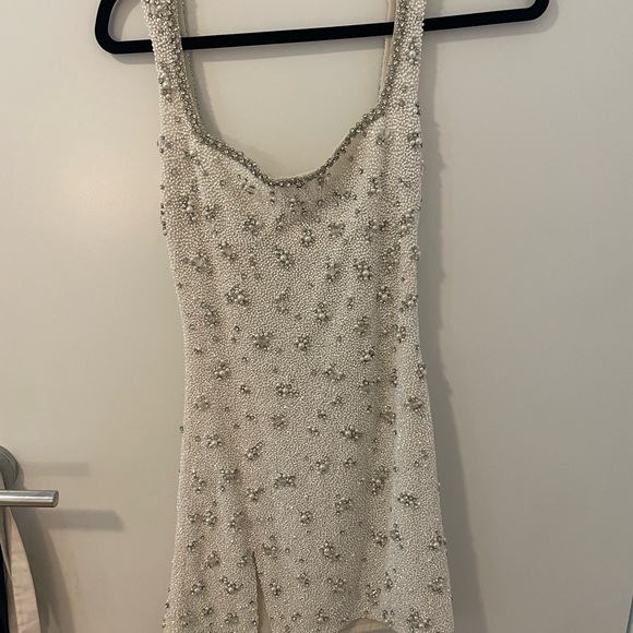 Clio Peppiatt Dresses & Skirts - Clio Peppiatt Embellished stretch-tulle mini dress in XS white